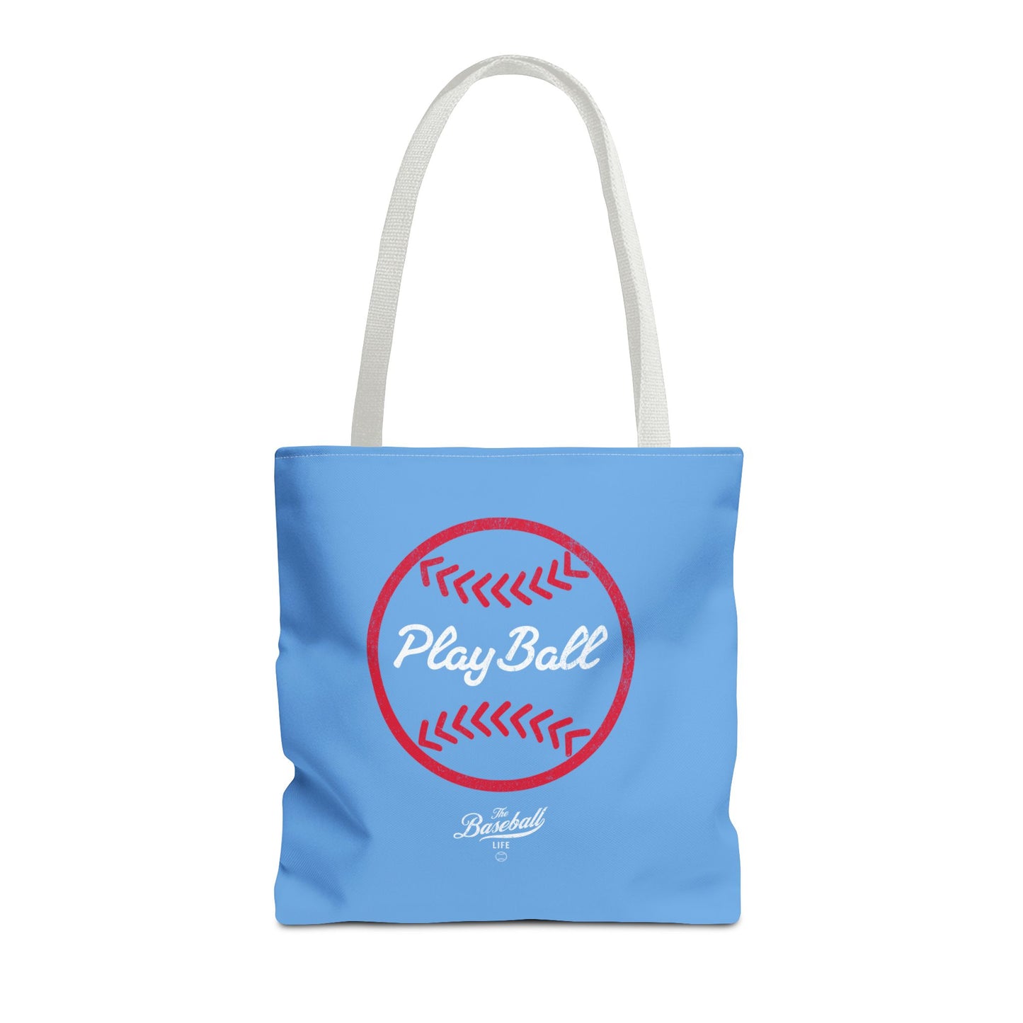 Baseball Icon Play Ball Tote Bag_Carolina Blue