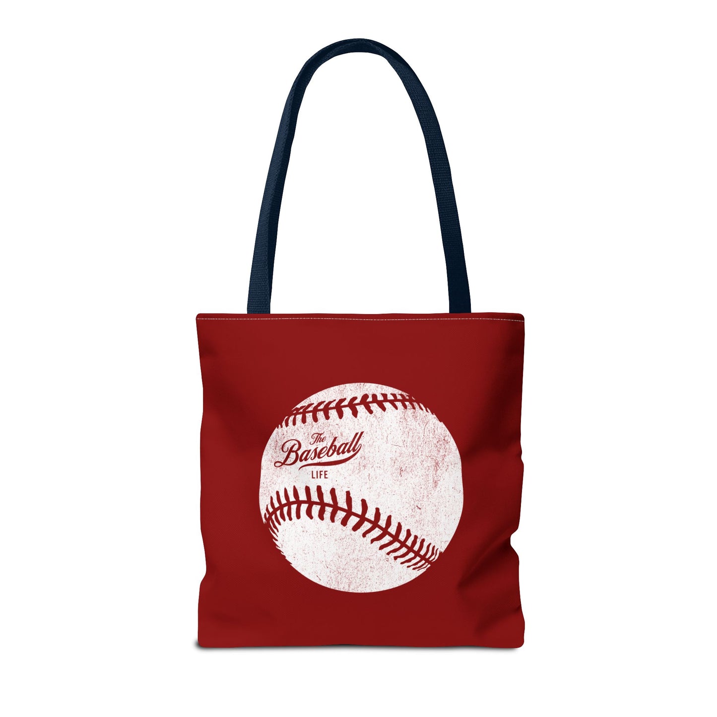 Weathered Baseball Tote Bag_Maroon