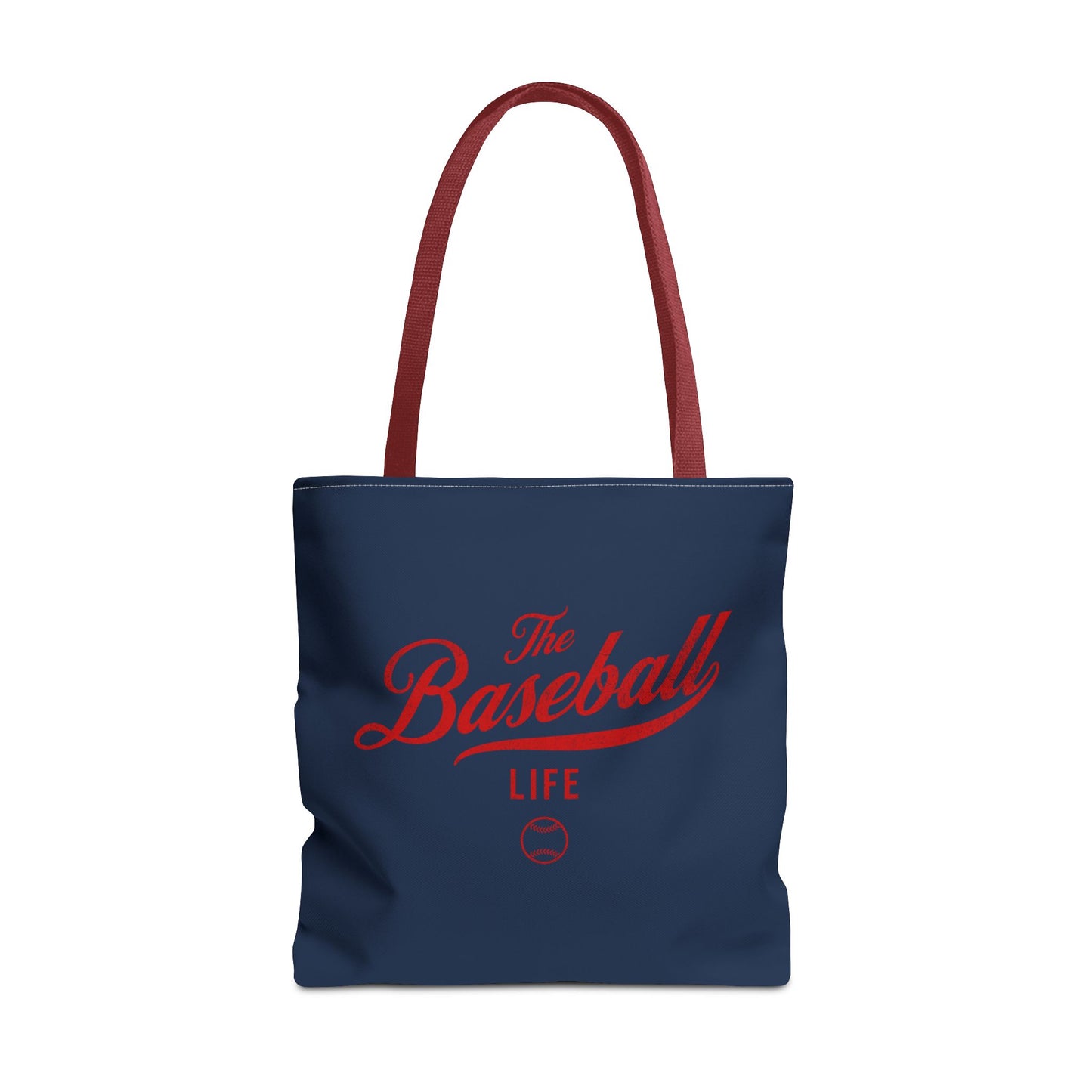 The Baseball Life Tote Bag_Navy w Red Print