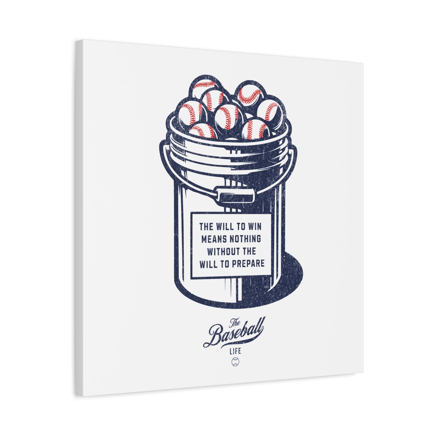 Bucket of Balls (The Will To Prepare) Wall Art Canvas_White