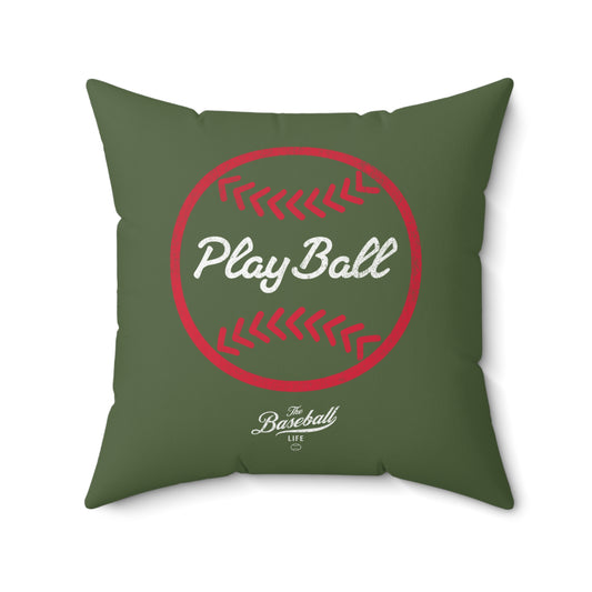 Accent Pillow_Play Ball Graphic Baseball_Military Green