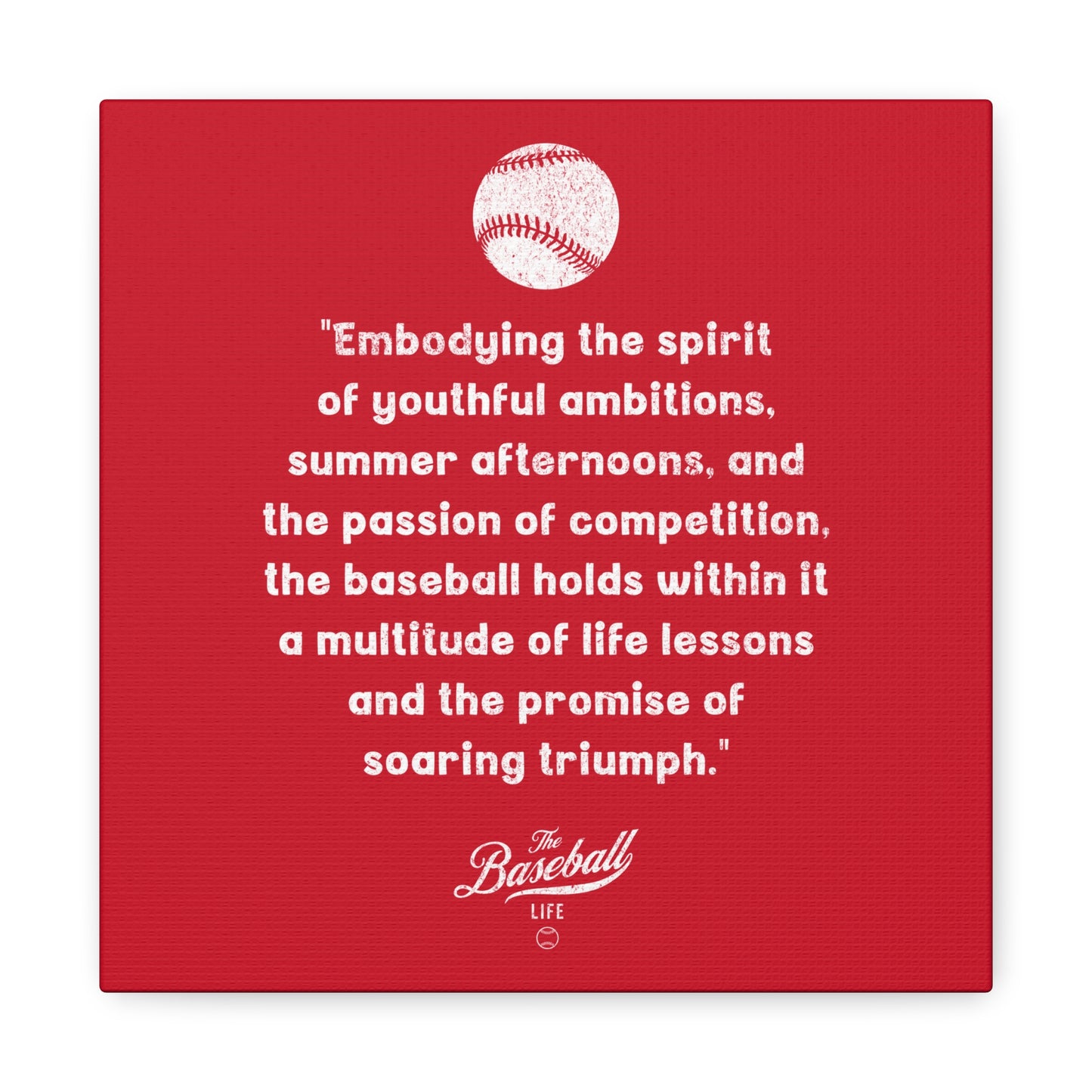 The Baseball Life "Verse" Wall Art Canvas_Red
