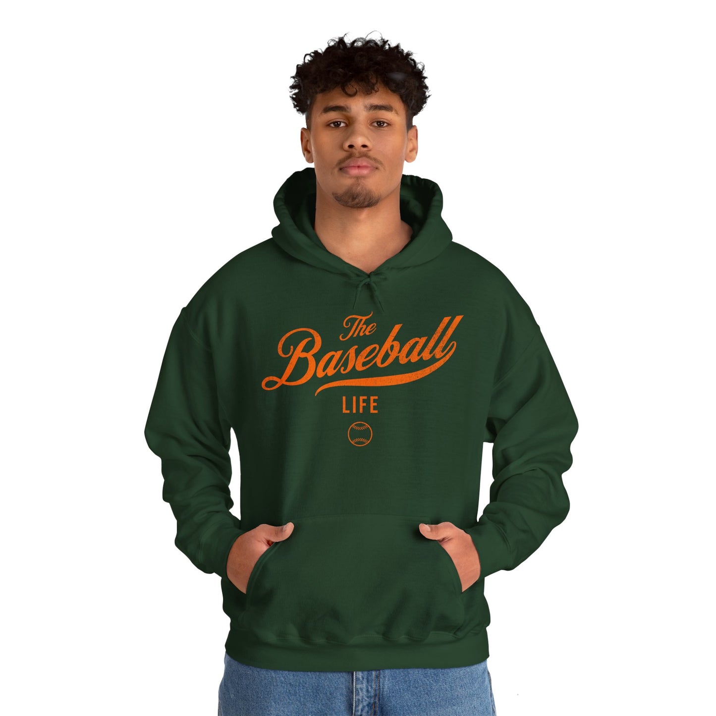 The Baseball Life Hoodie_Orange Print