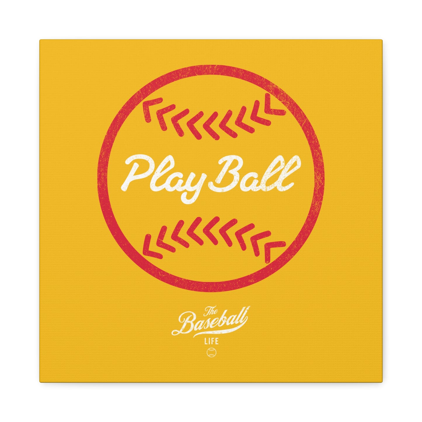 Play Ball Graphic Baseball Wall Art Canvas_Yellow Gold