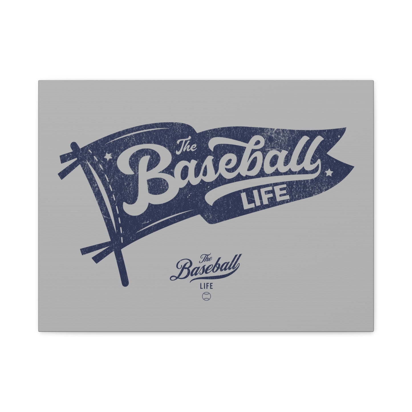 Classic Pennant Wall Art Canvas_Navy Print on Gray