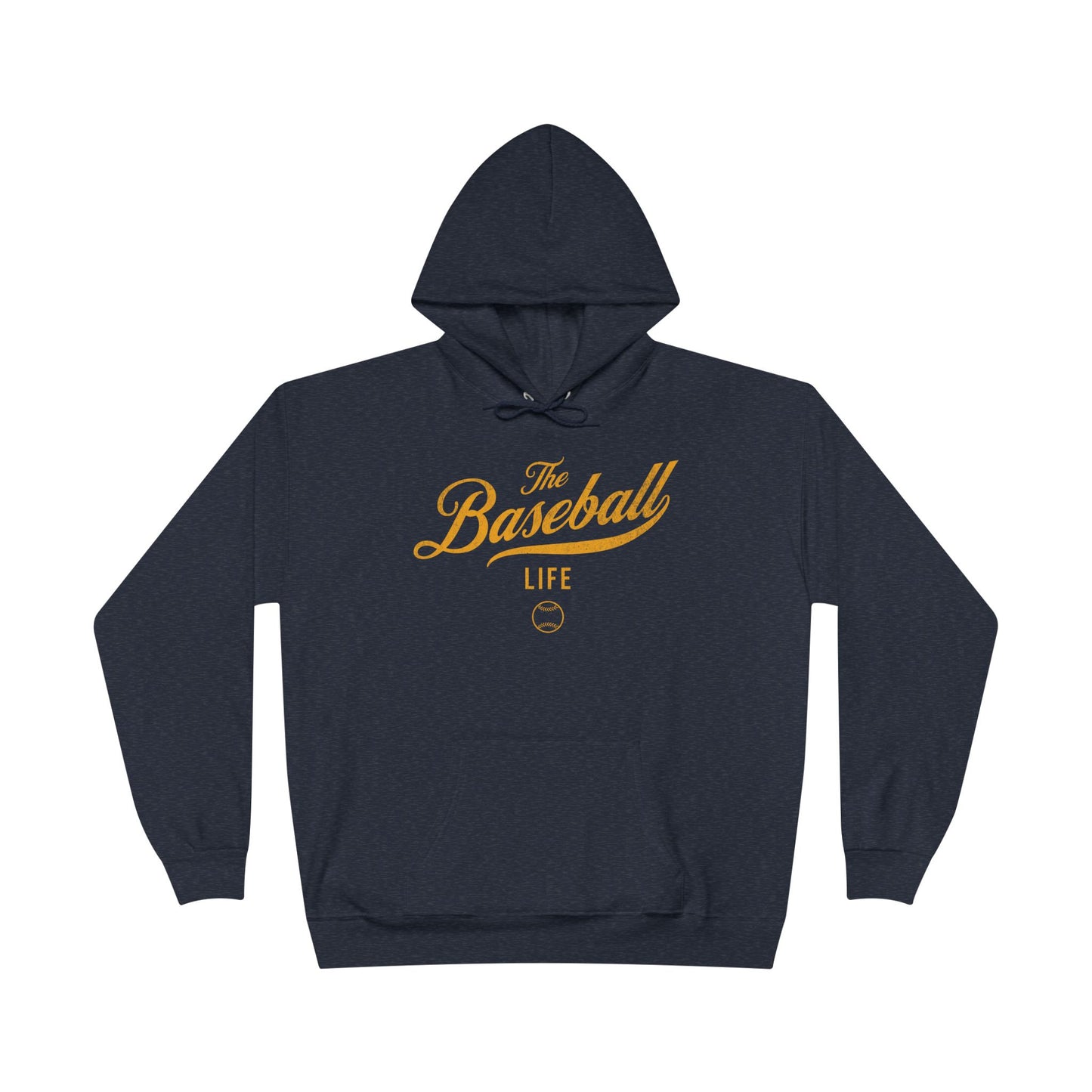The Baseball Life Hoodie w/Grommets_Yellow Gold Print