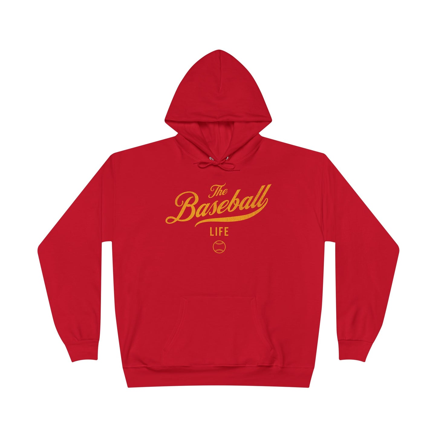 The Baseball Life Hoodie w/Grommets_Yellow Gold Print