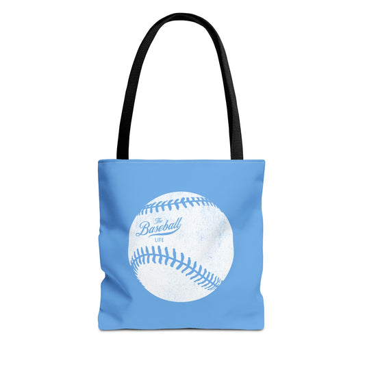Weathered Baseball Tote Bag_Carolina Blue