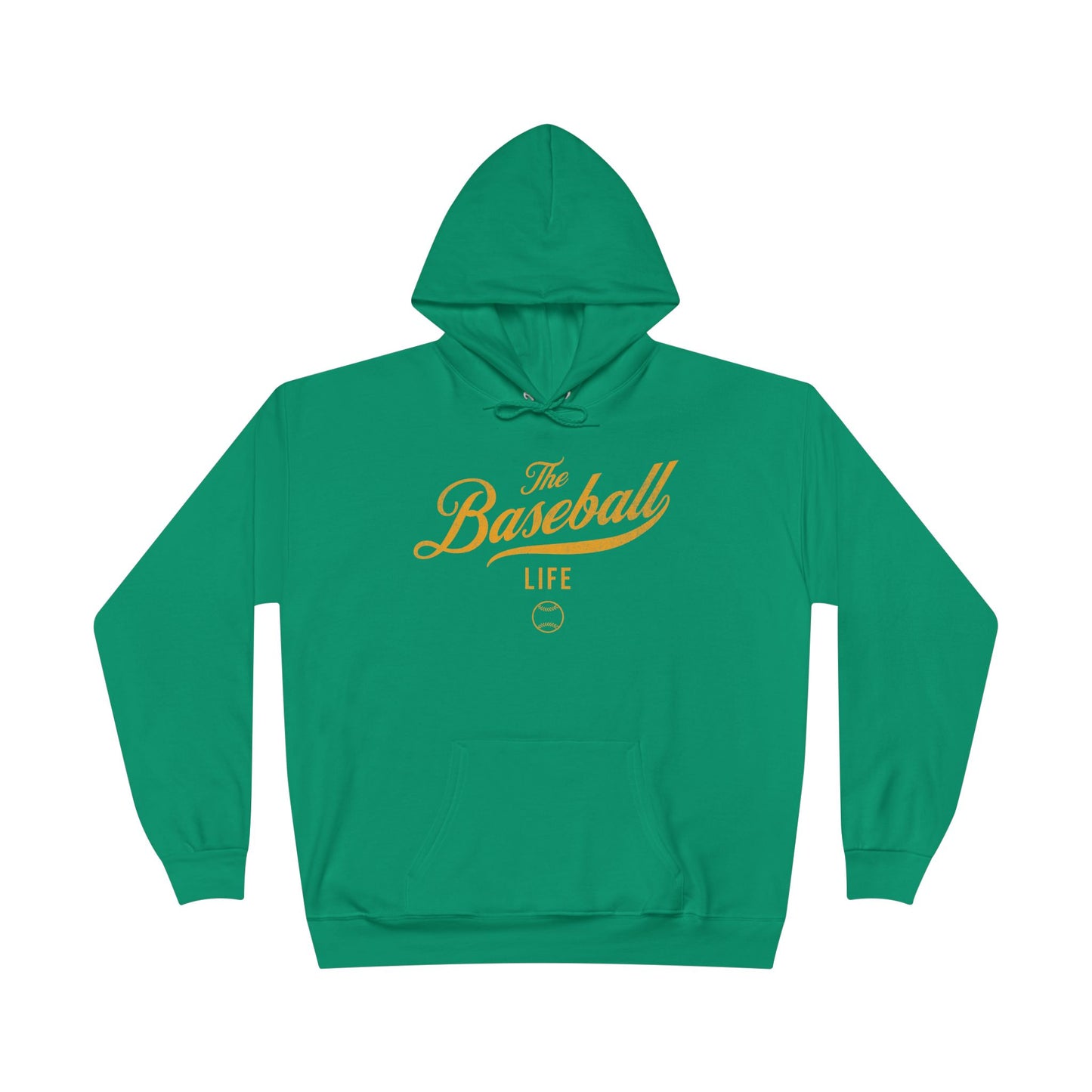 The Baseball Life Hoodie w/Grommets_Yellow Gold Print