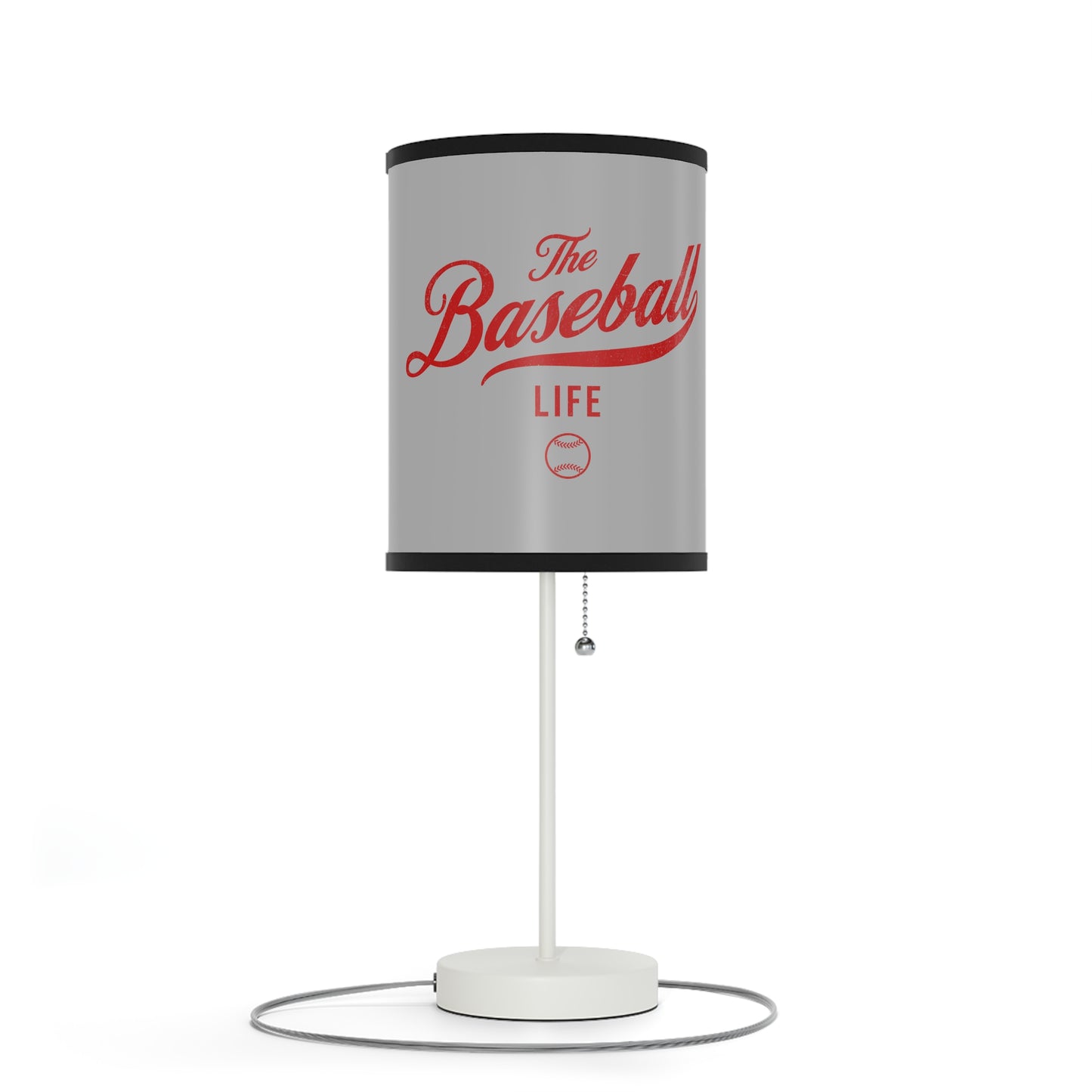 Table Lamp_Silver Gray w Red Print