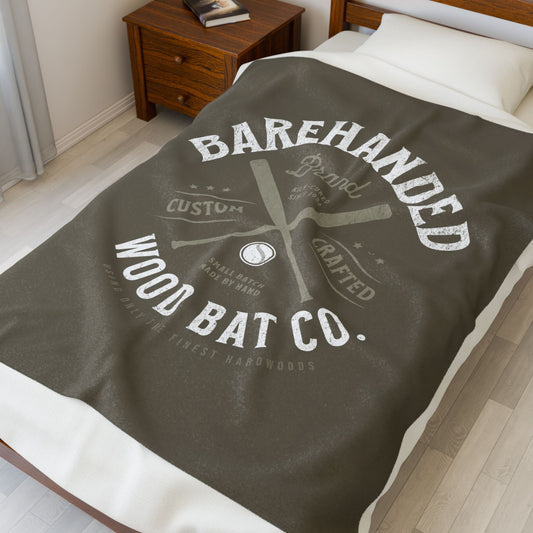 Velveteen Plush Blanket_Barehanded Wood Bat Co._Army