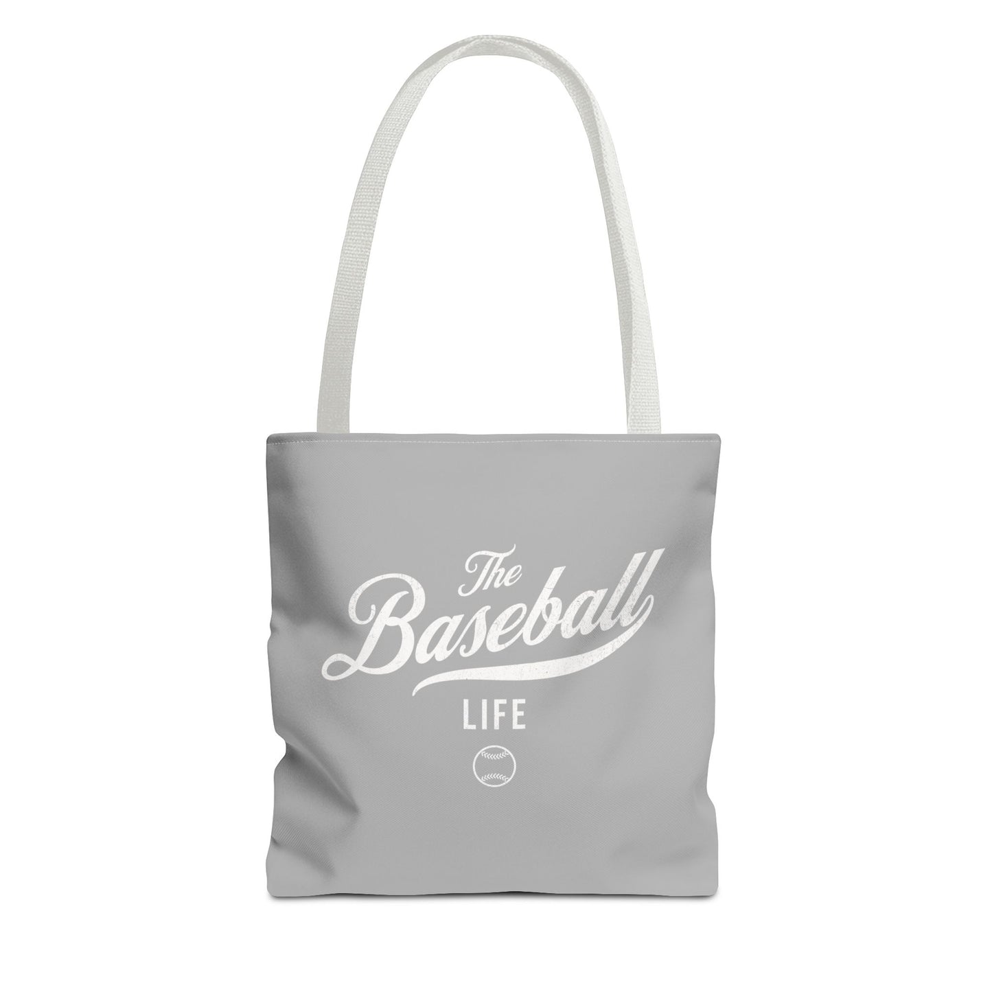 The Baseball Life Tote Bag_Gray w White Print