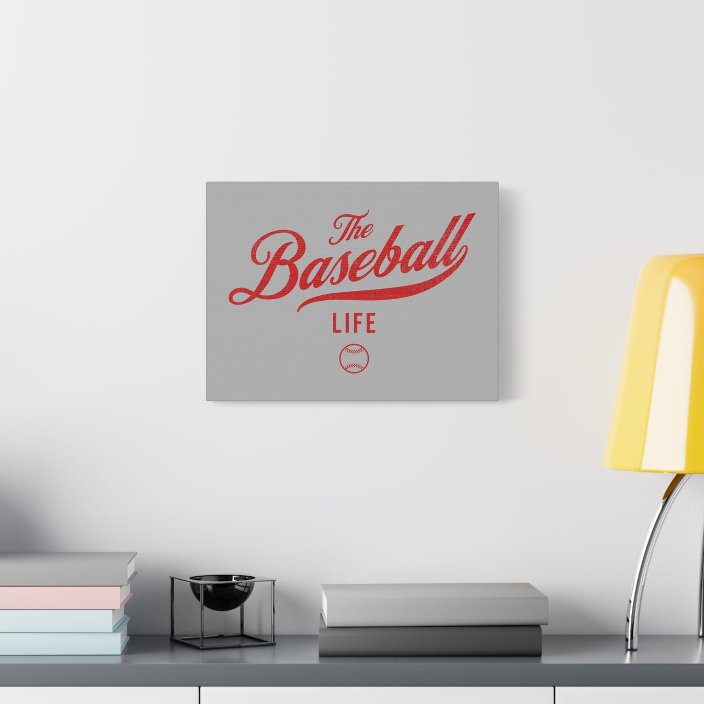 Wall Art Canvas_Silver Gray w Red