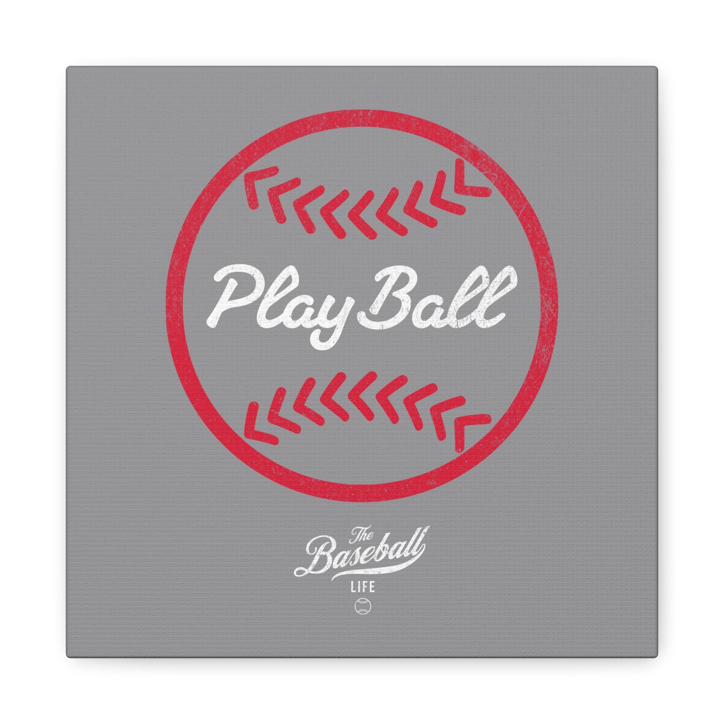Play Ball Graphic Baseball Wall Art Canvas_Gray