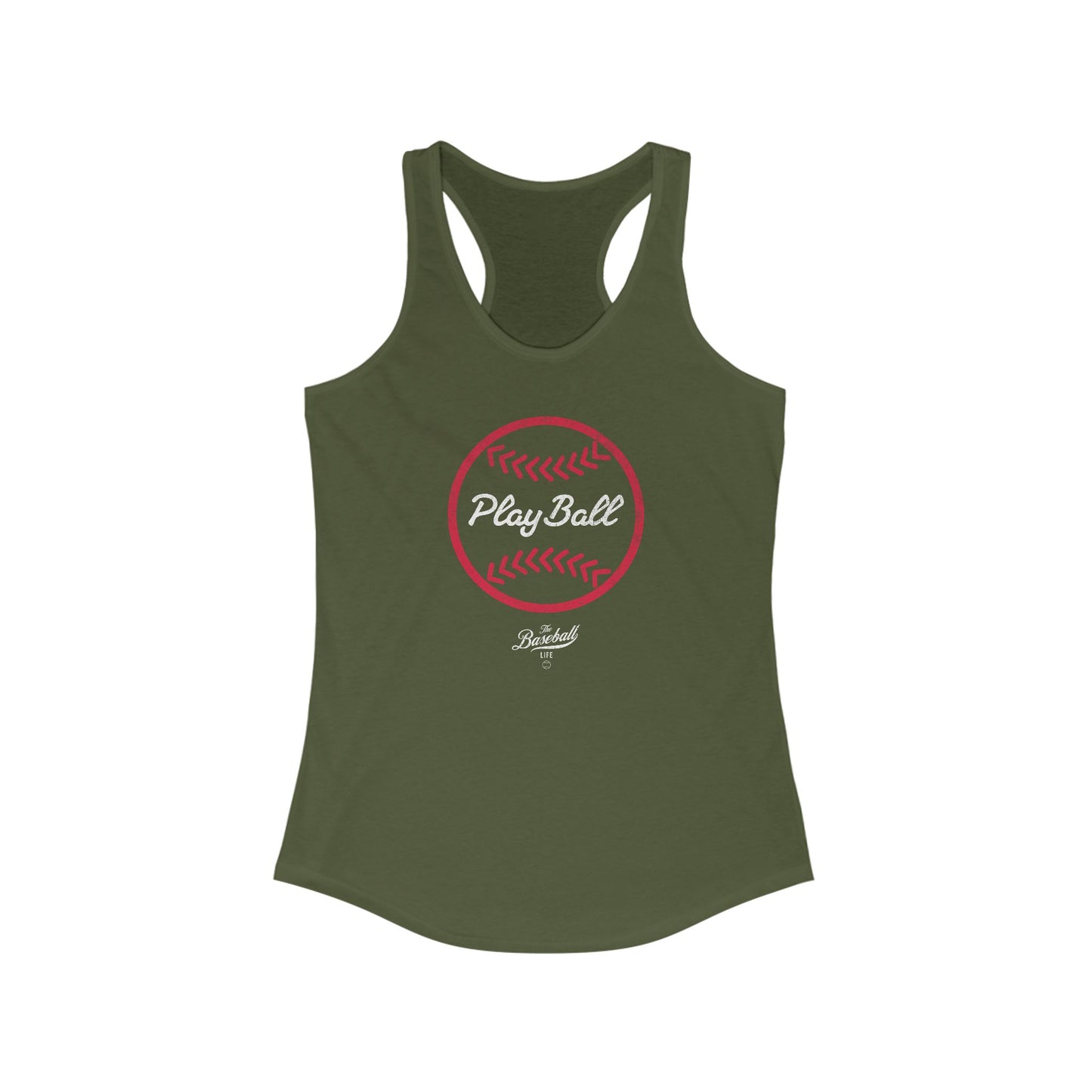 Play Ball Graphic Baseball_Women's Racerback Tank