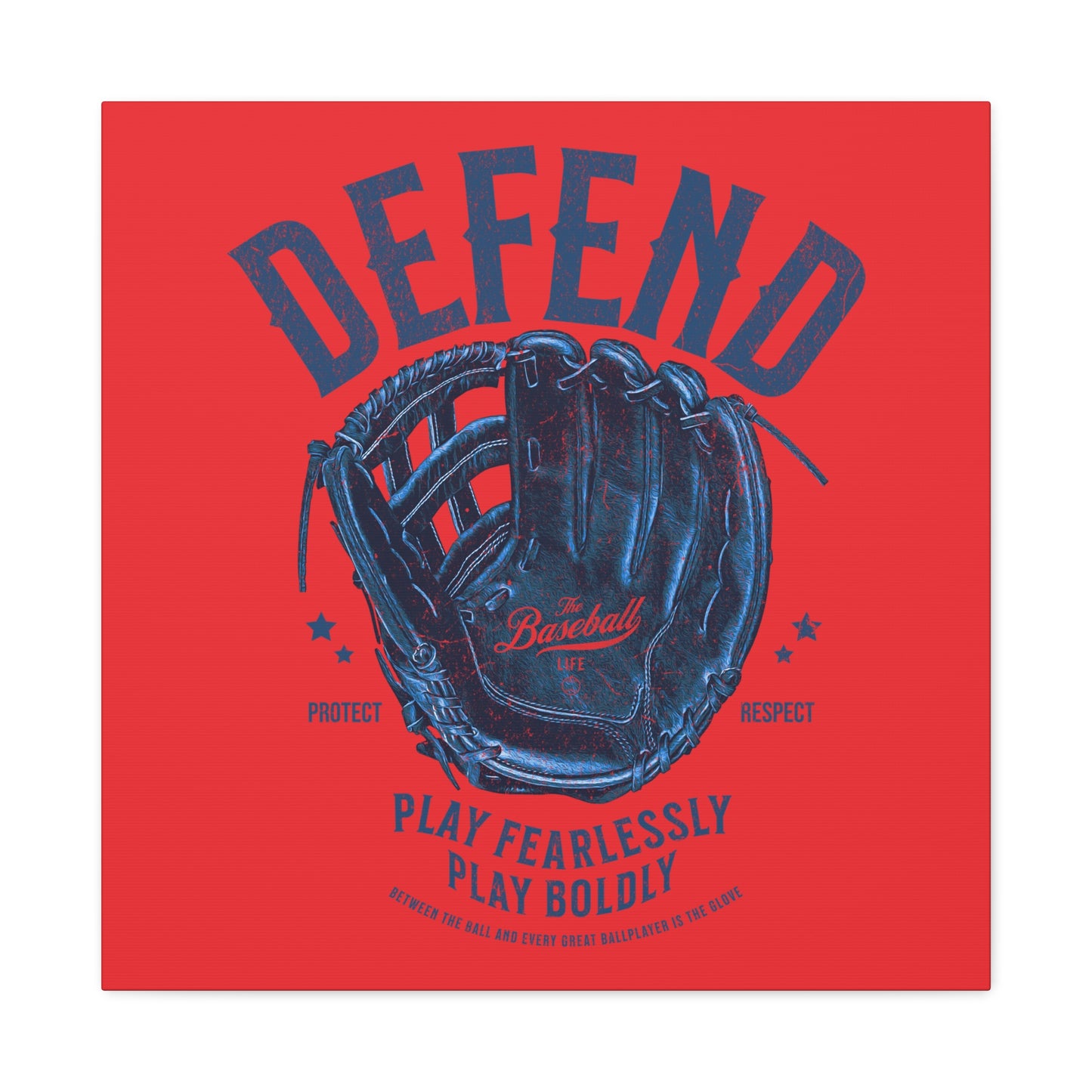 Defend Glove Wall Art Canvas_Red