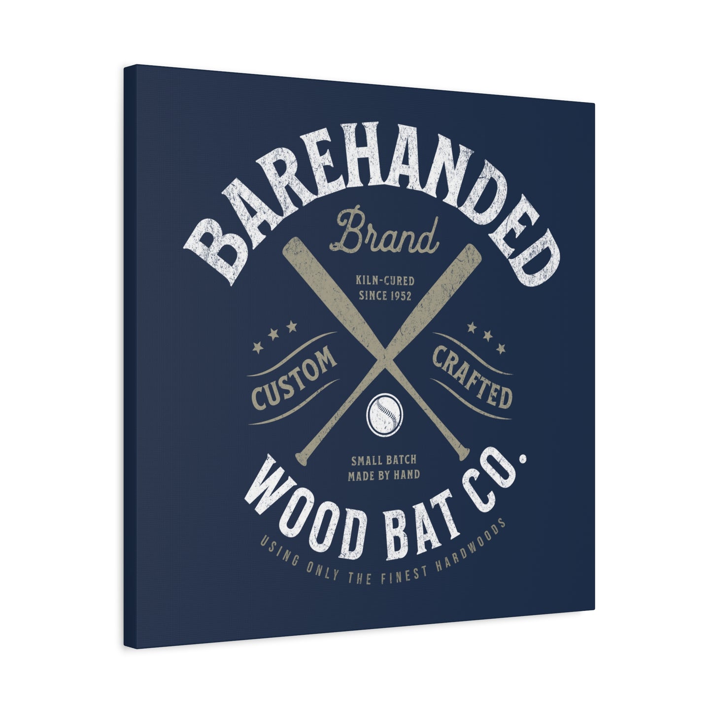Barehanded Wood Bat Co. Wall Art Canvas_Navy