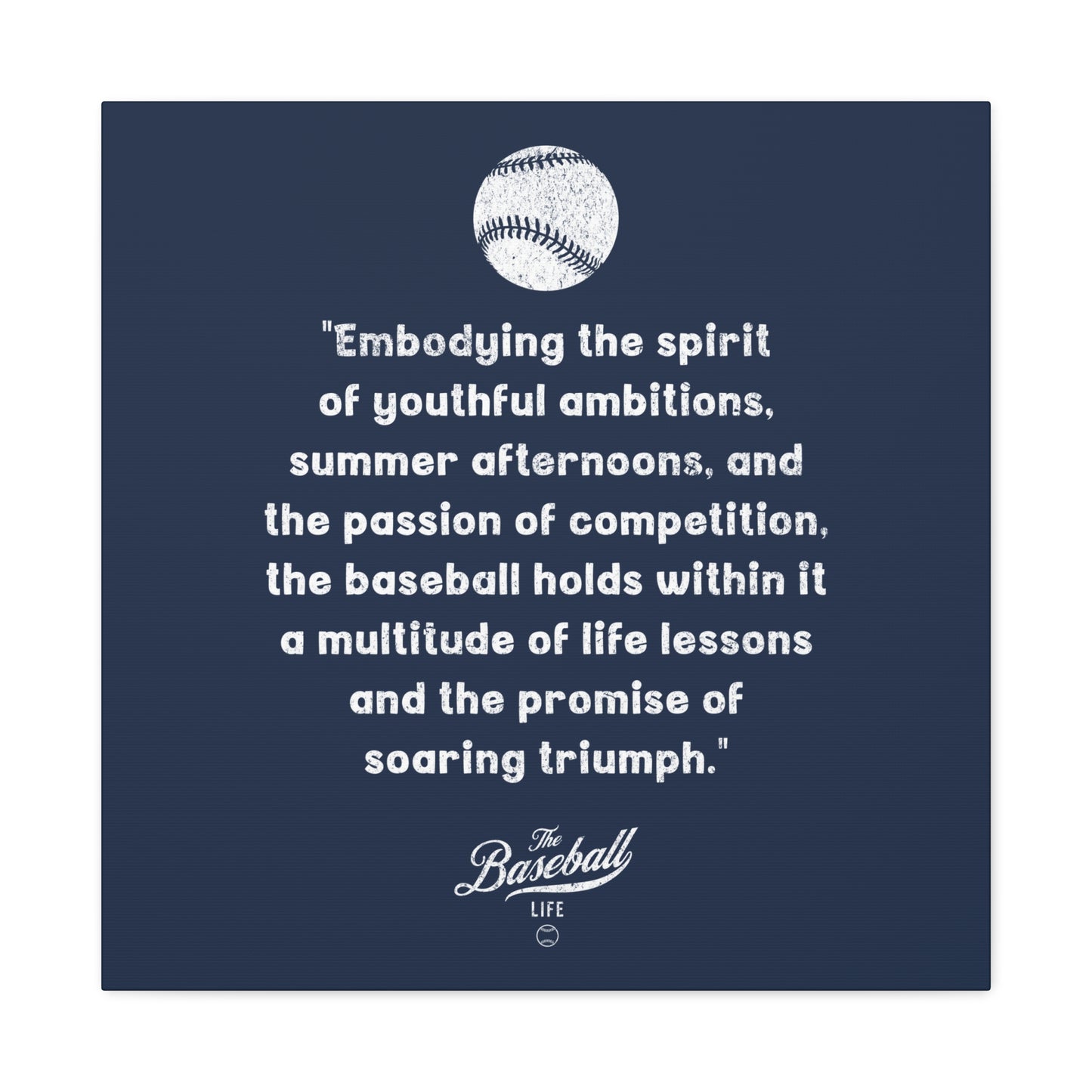 The Baseball Life "Verse" Wall Art Canvas_Navy