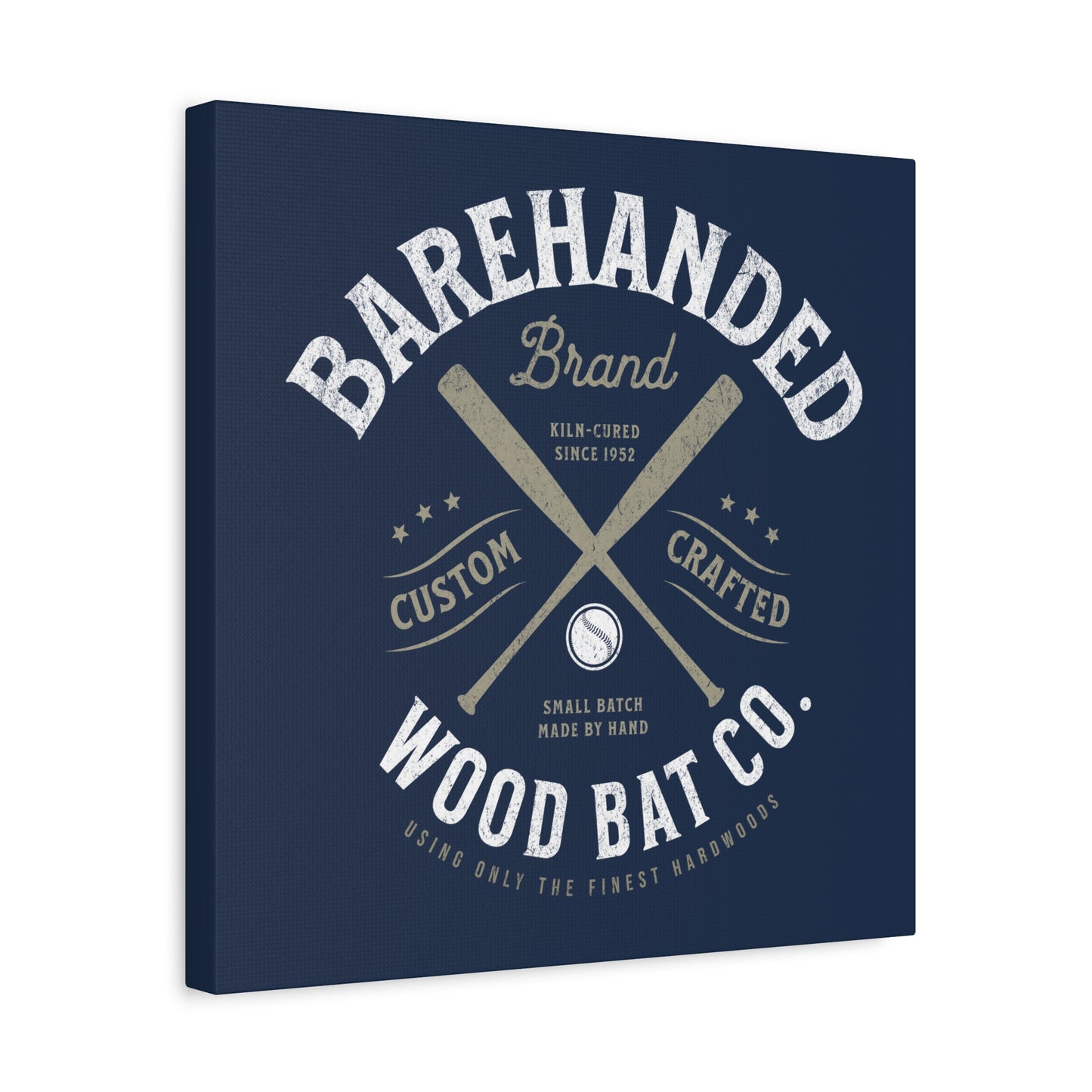 Barehanded Wood Bat Co. Wall Art Canvas_Navy