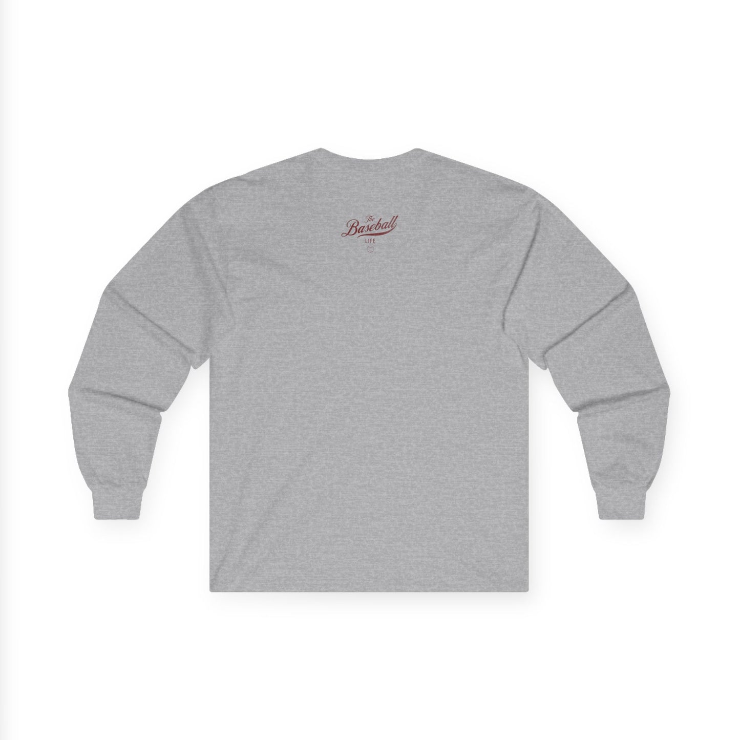 The Baseball Life Long Sleeve T-Shirt_Maroon Print