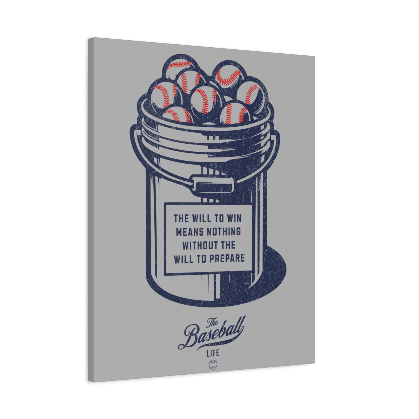 Bucket of Balls (The Will To Prepare) Wall Art Canvas_Gray Vertical