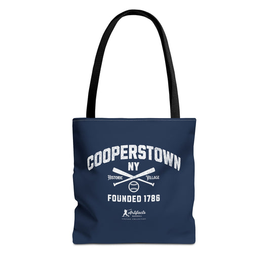 Cooperstown, NY Tote Bag_Navy w White Print
