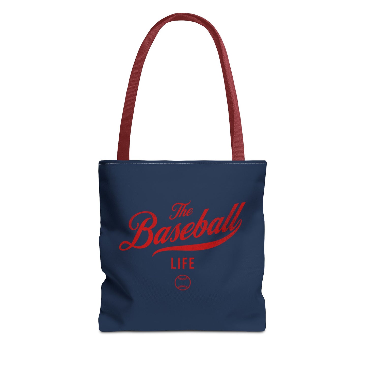 The Baseball Life Tote Bag_Navy w Red Print
