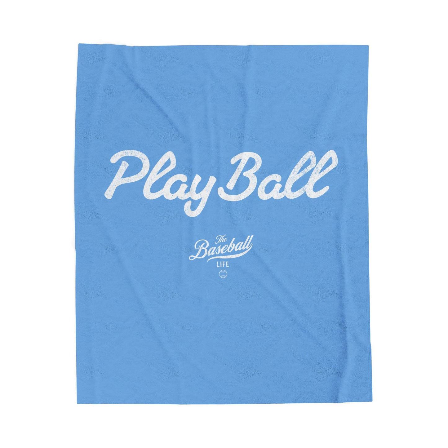 Velveteen Plush Blanket_Play Ball_Carolina Blue