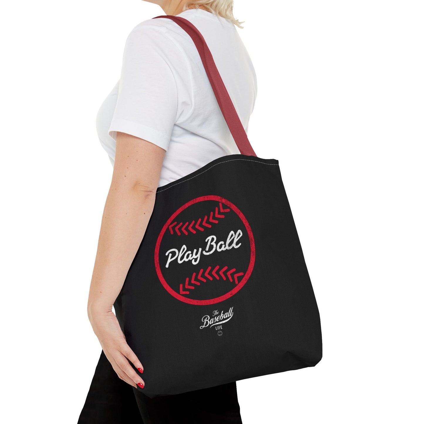Baseball Icon Play Ball Tote Bag_Black