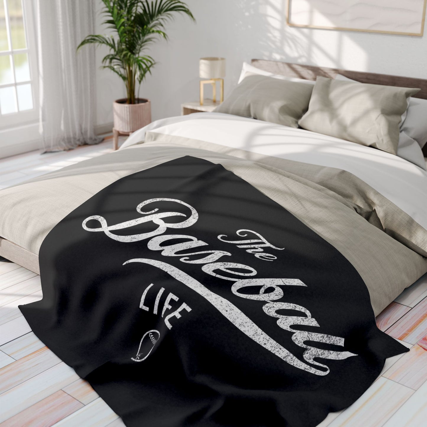 Fleece Blanket_Black w White Print