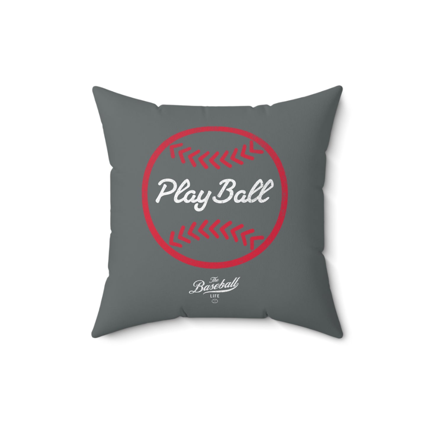 Accent Pillow_Play Ball Graphic Baseball_Dark Gray