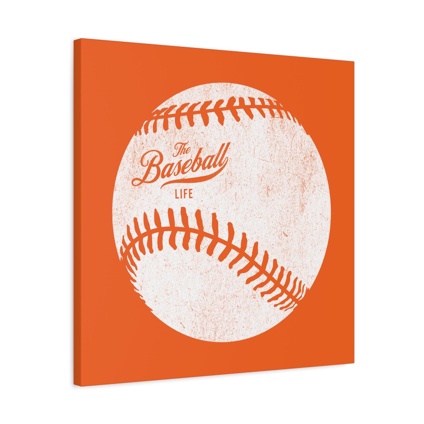 Weathered Baseball Wall Art Canvas_Orange