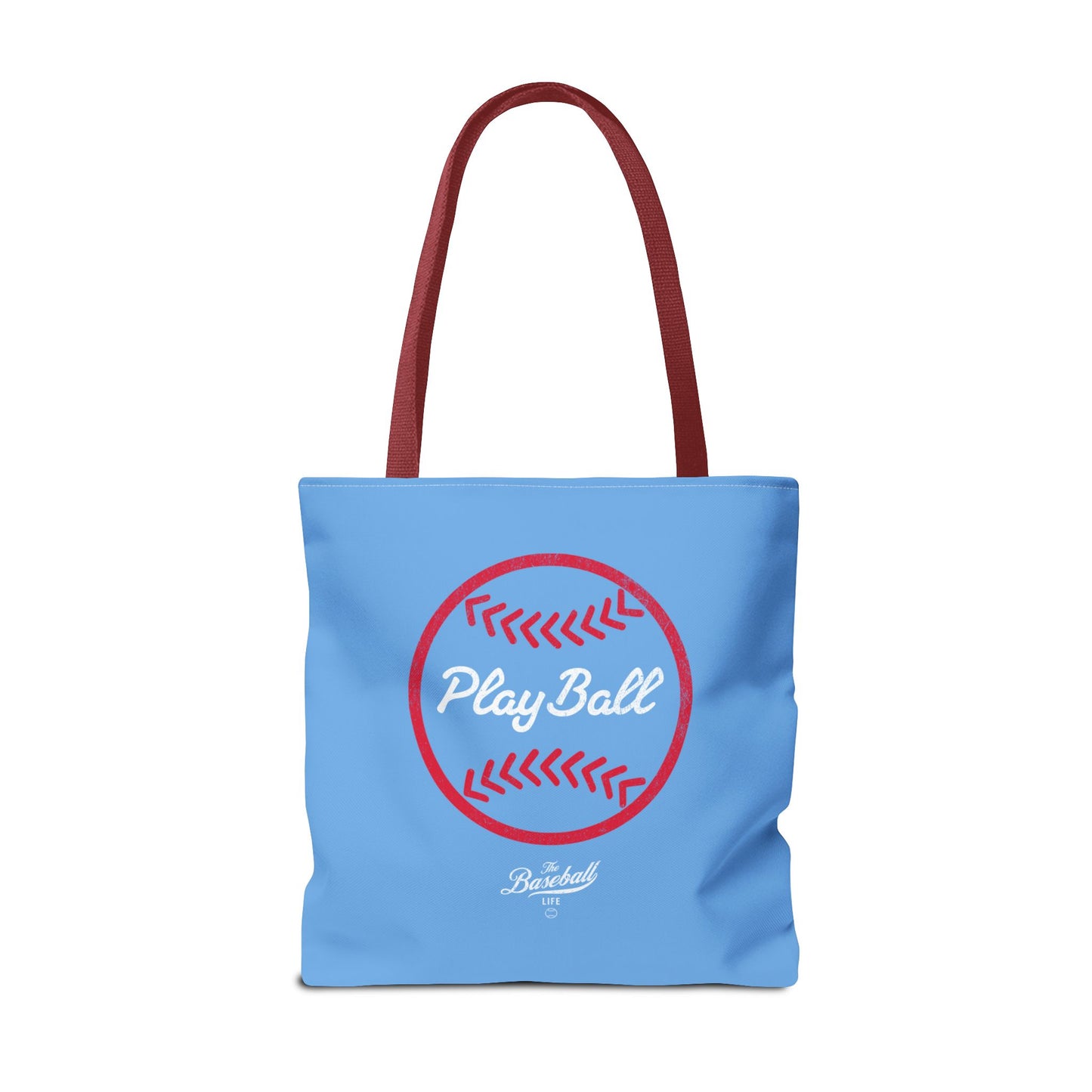 Baseball Icon Play Ball Tote Bag_Carolina Blue
