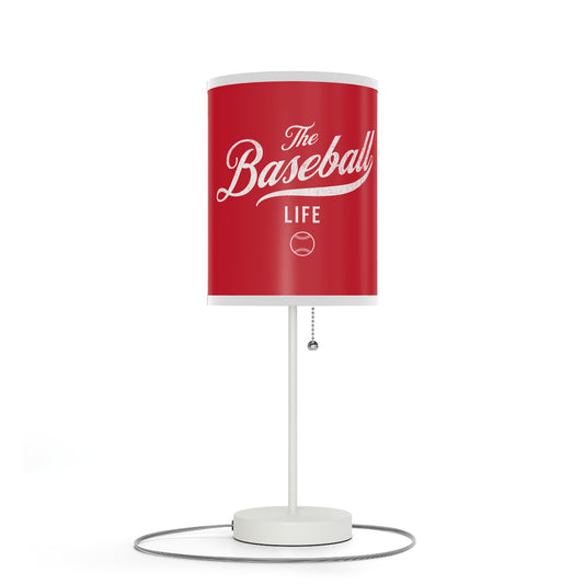 Table Lamp_Red w White Print