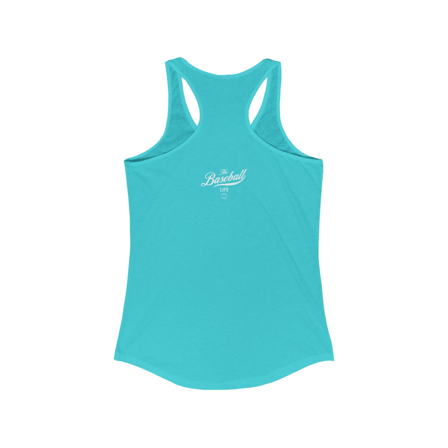 Play Ball White Print_Women's Racerback Tank