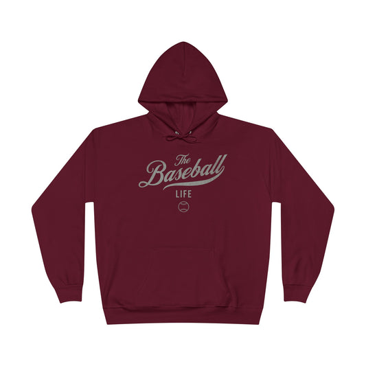 The Baseball Life Hoodie w/Grommets_Silver Gray Print