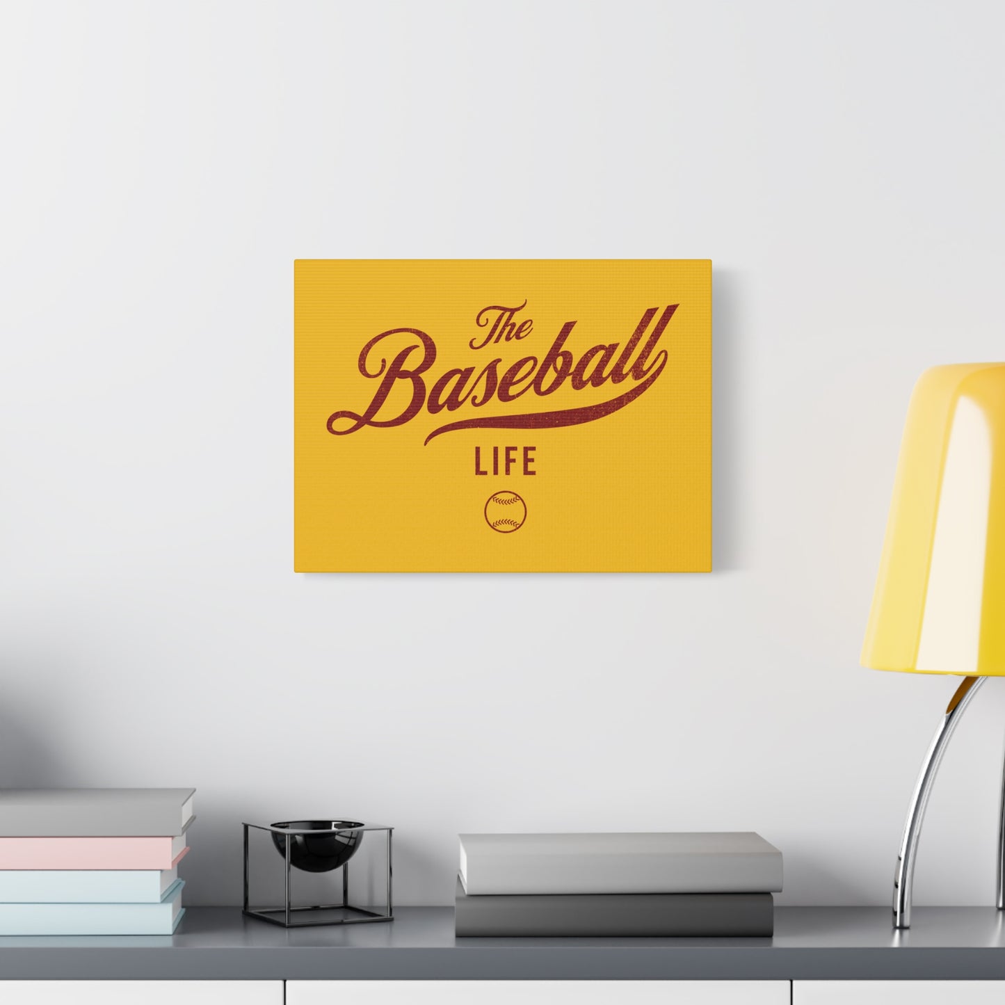 Wall Art Canvas_Yellow Gold w Maroon