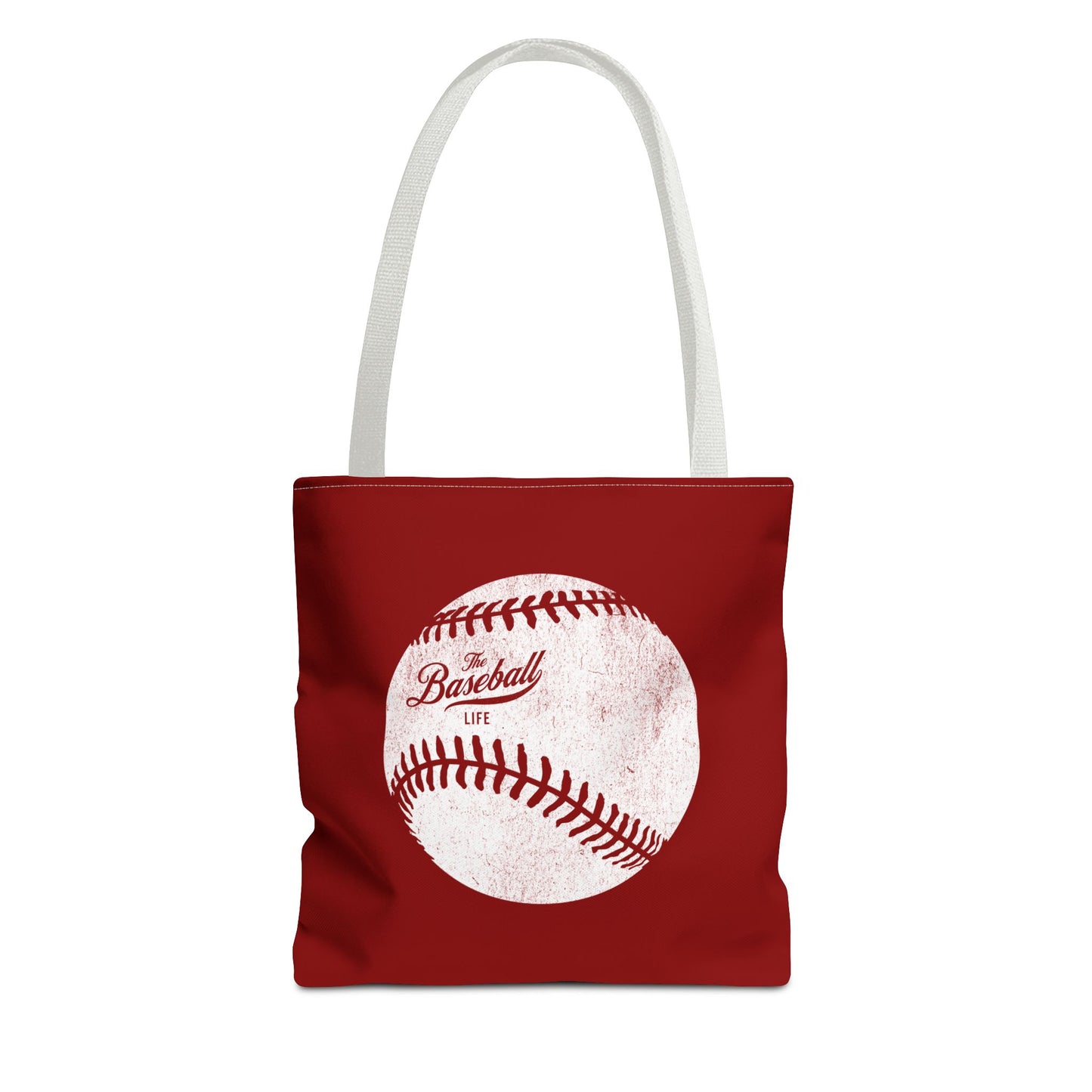 Weathered Baseball Tote Bag_Maroon