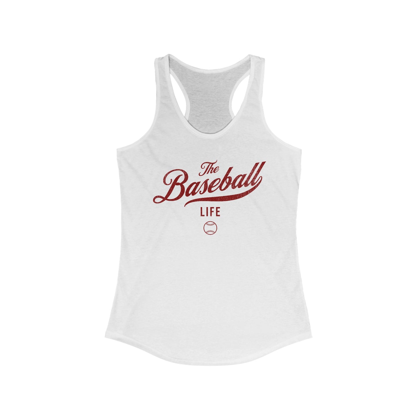 The Baseball Life Classic Script Tank_Maroon Print