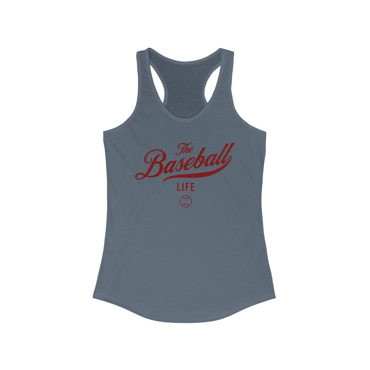 The Baseball Life Classic Script Tank_Maroon Print