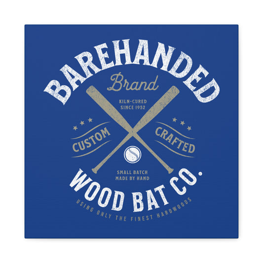 Barehanded Wood Bat Co. Wall Art Canvas_Royal Blue