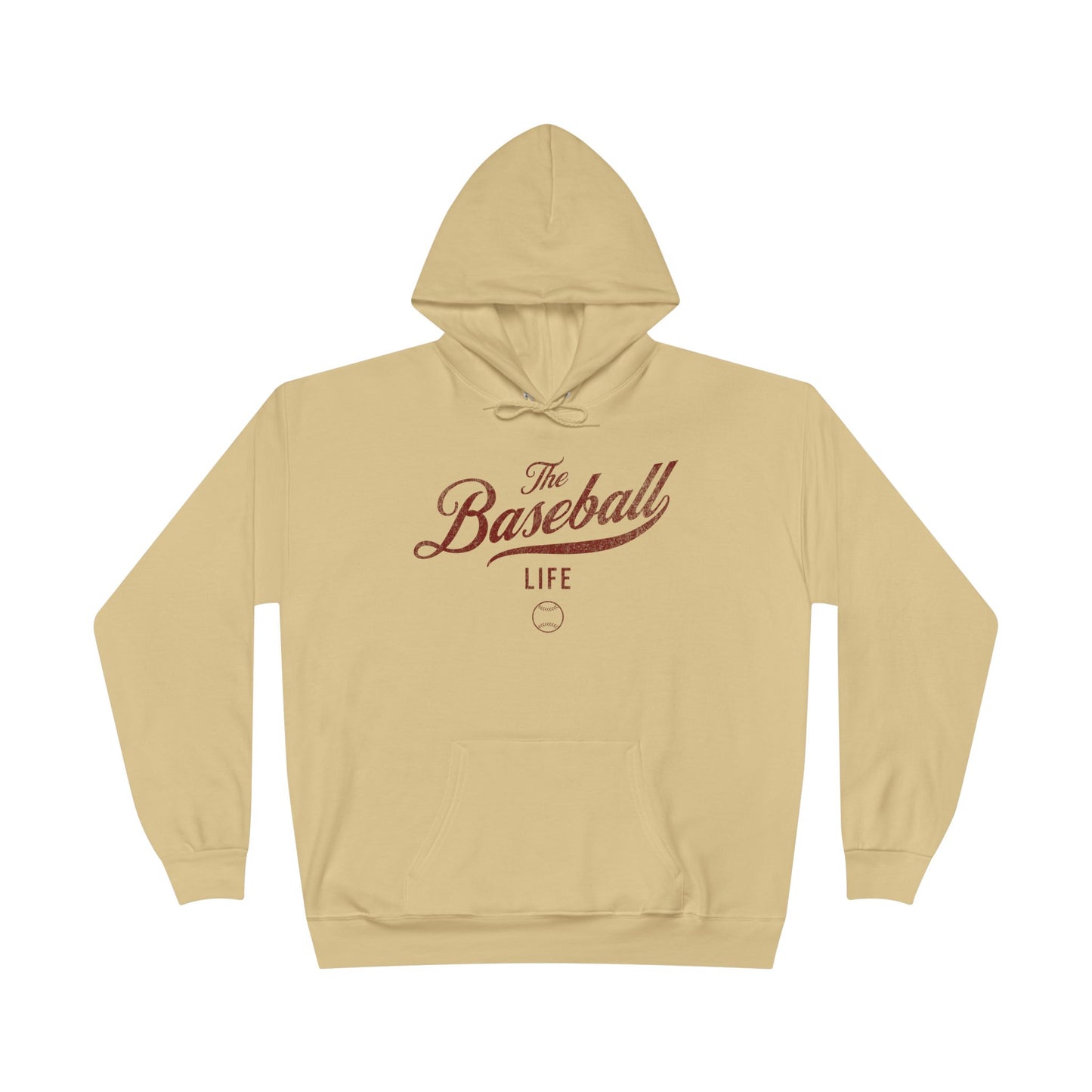 The Baseball Life Hoodie w/Grommets_Maroon Print