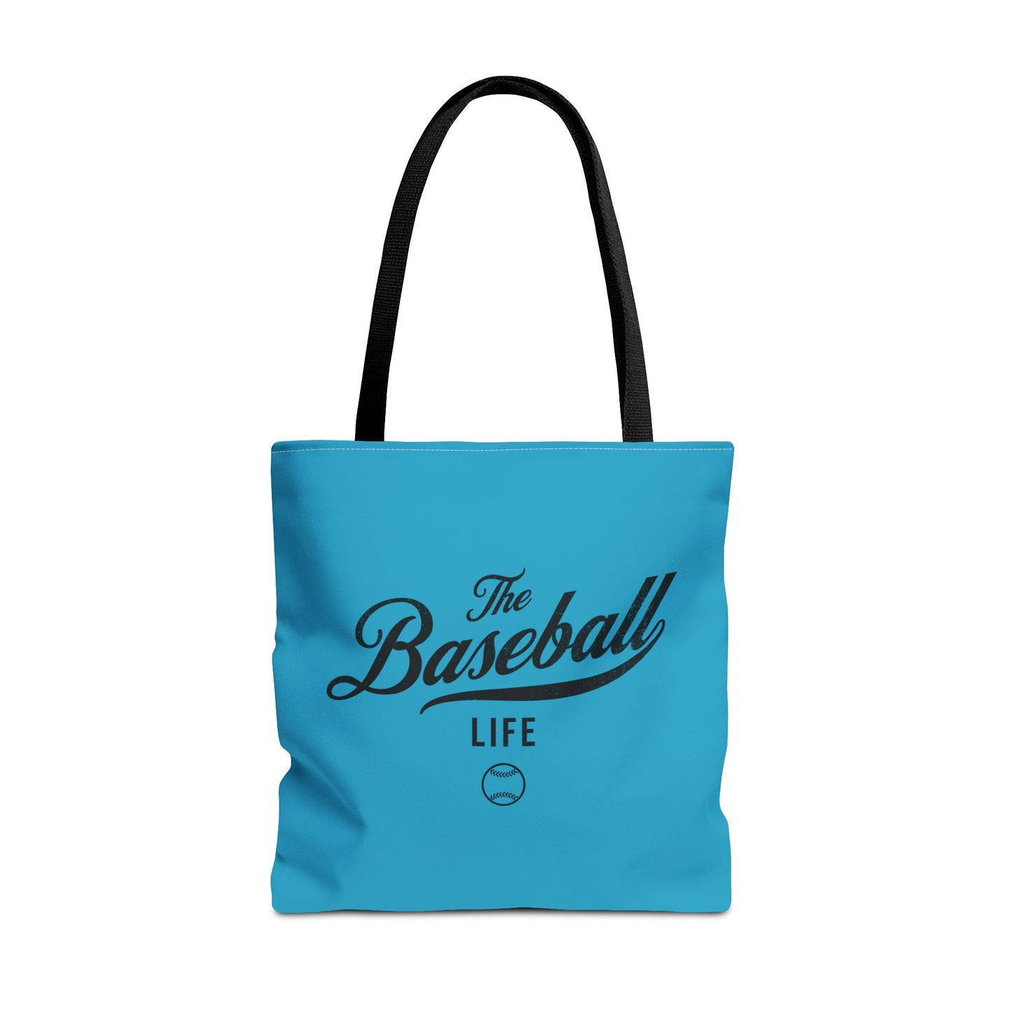The Baseball Life Tote Bag_Turquoise w Black Print