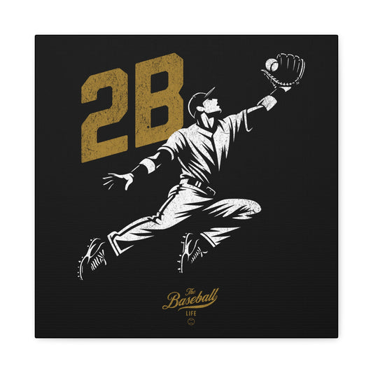 2B Second Base Wall Art Canvas_Black