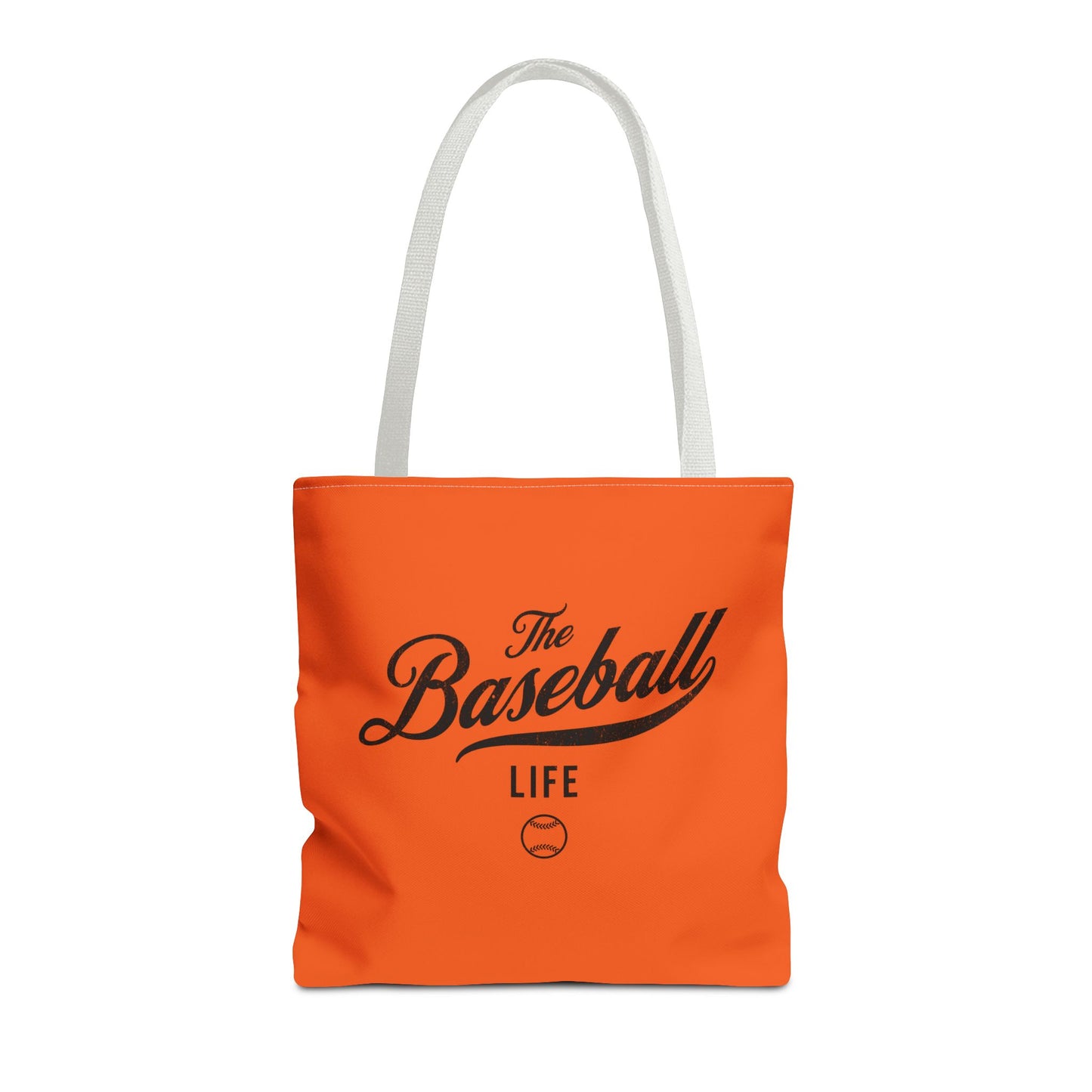 The Baseball Life Tote Bag_Orange w Black Print