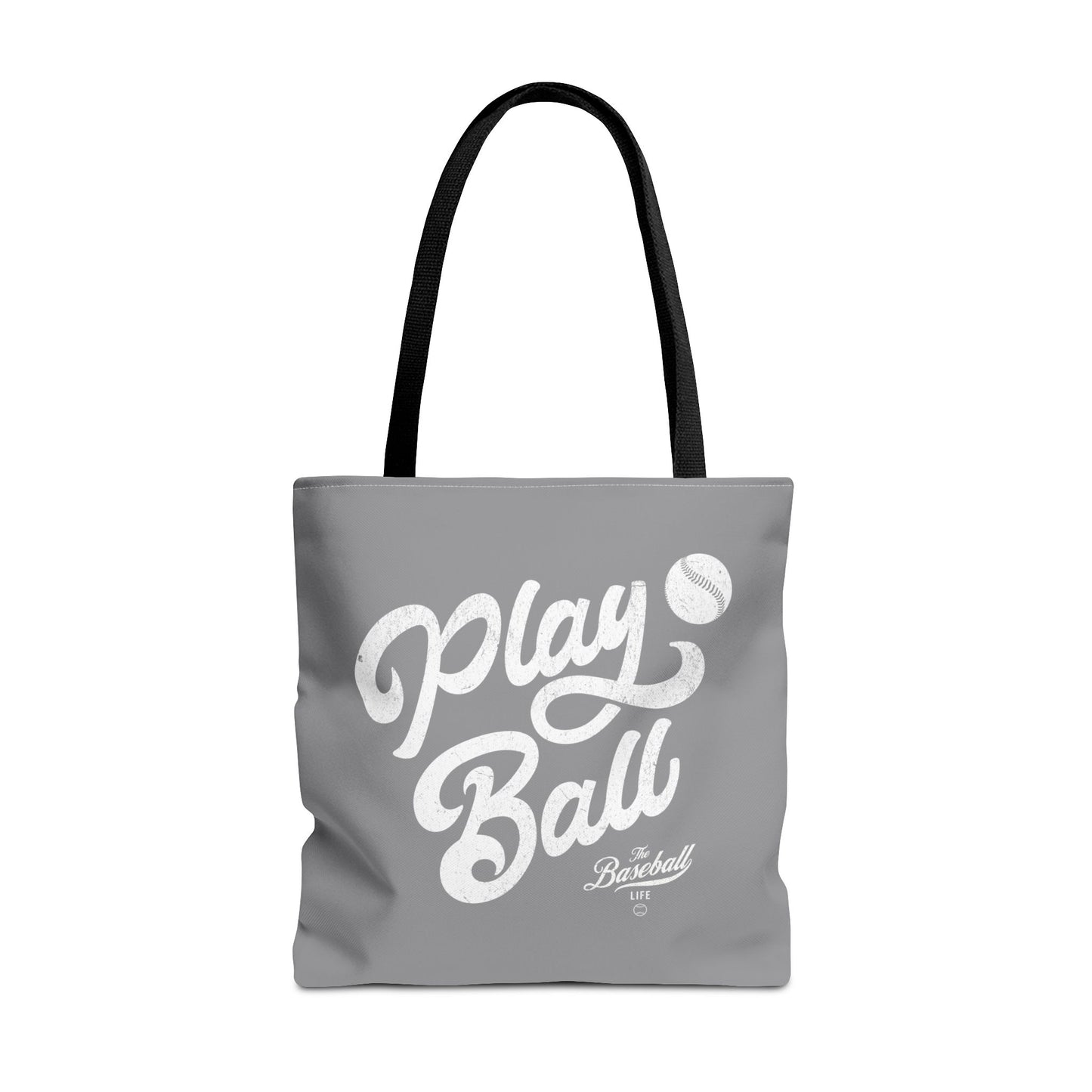 Play Ball Script Tote Bag_Medium Gray