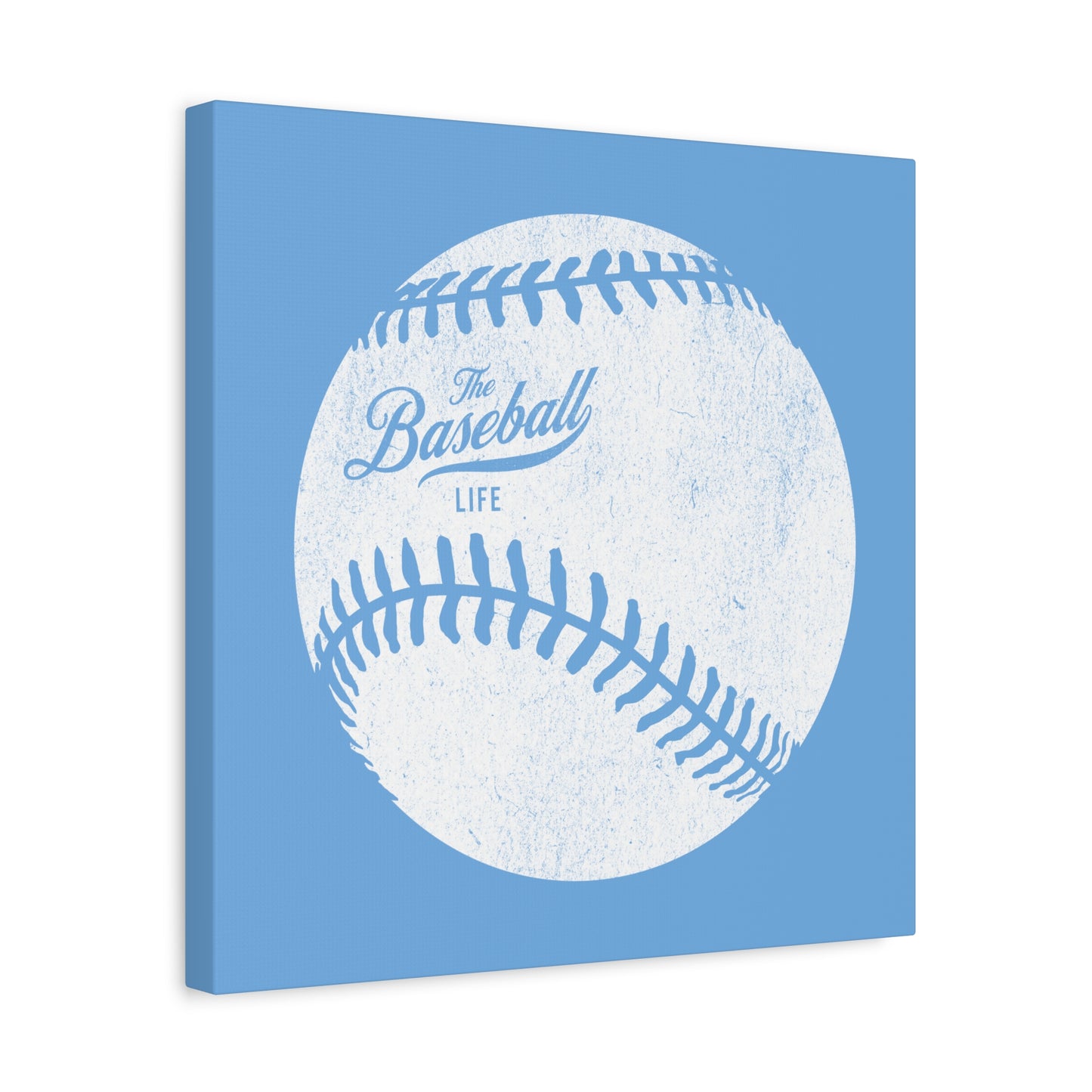 Weathered Baseball Wall Art Canvas_Carolina Blue