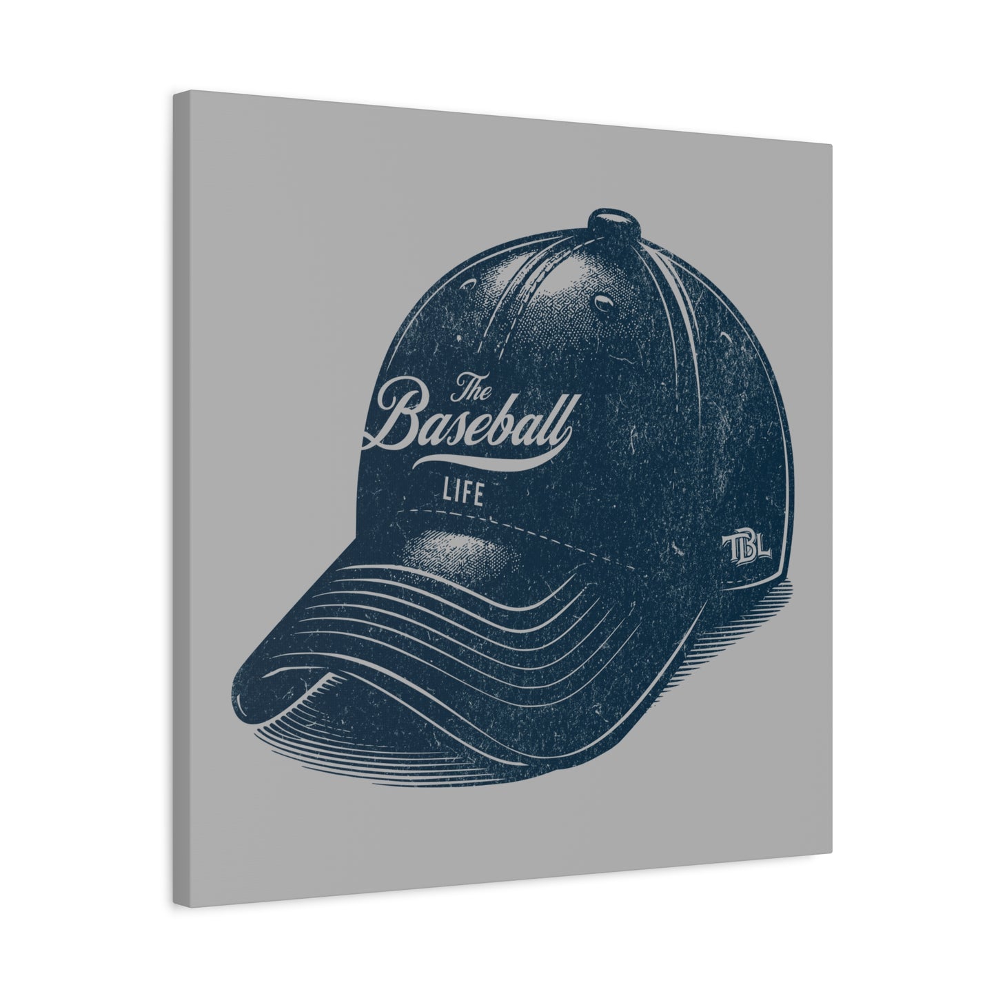The Baseball Life Ball Cap Wall Art Canvas_Silver Gray