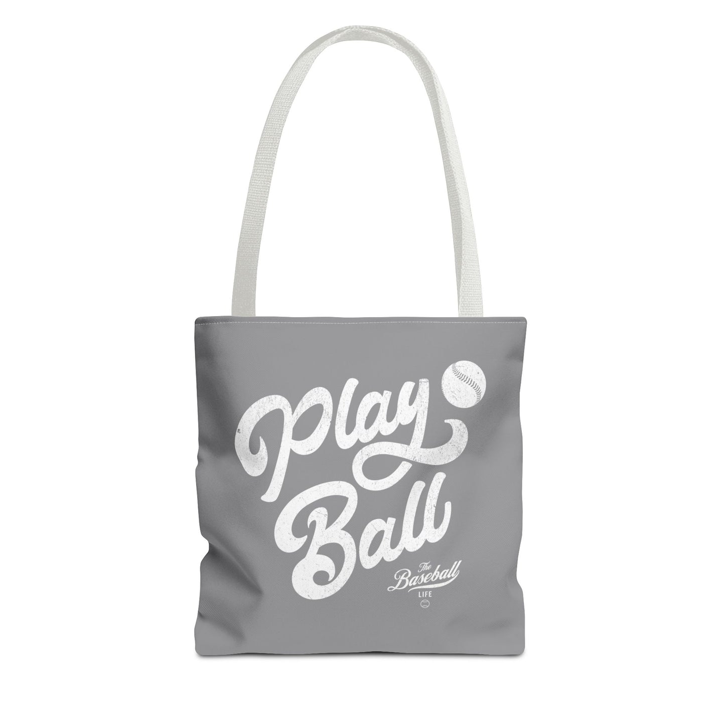 Play Ball Script Tote Bag_Medium Gray