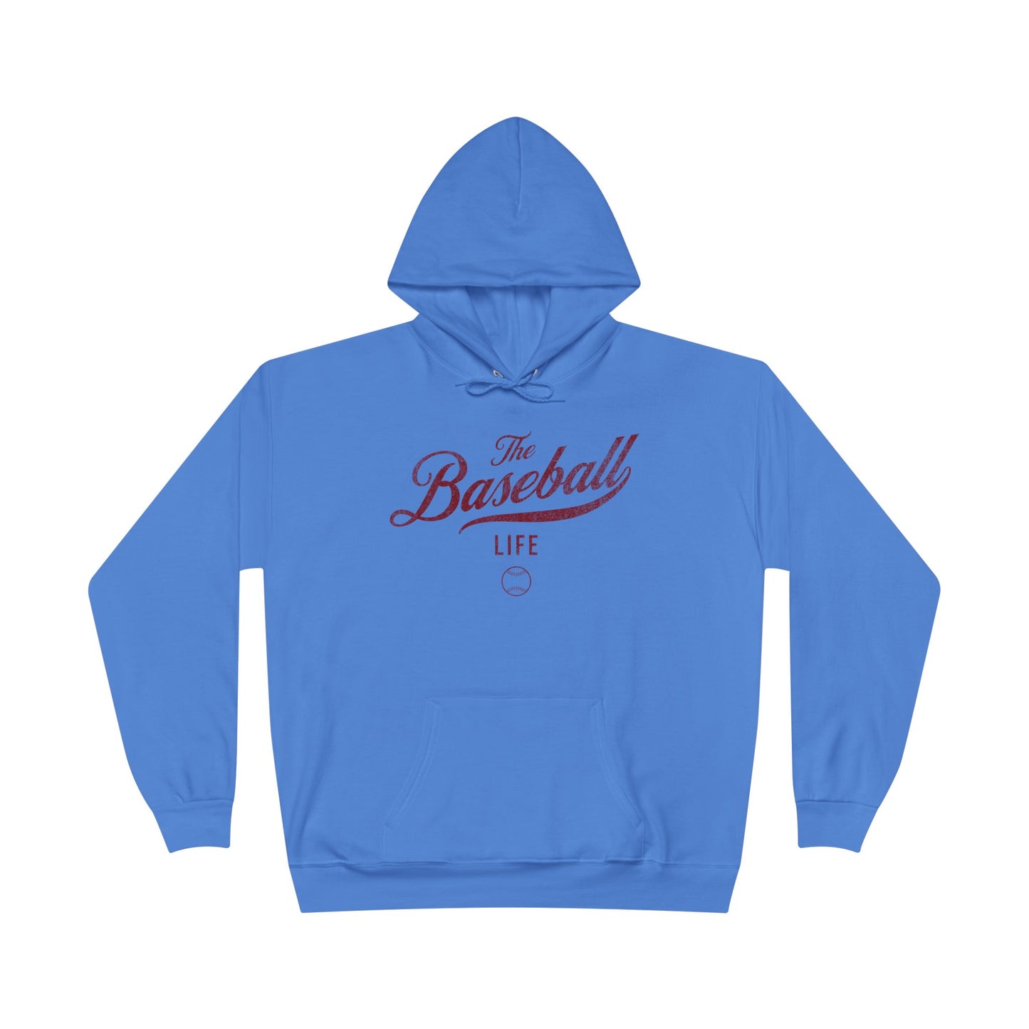 The Baseball Life Hoodie w/Grommets_Maroon Print